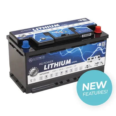 Lithium Batterie AG Automotive 100Ah 100A 12,8 V LiFePO4 Energie: 1280 Wh