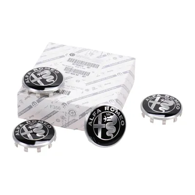 Radnabendeckel Alfa Romeo Logo Schwarz-Weiß 4er Set