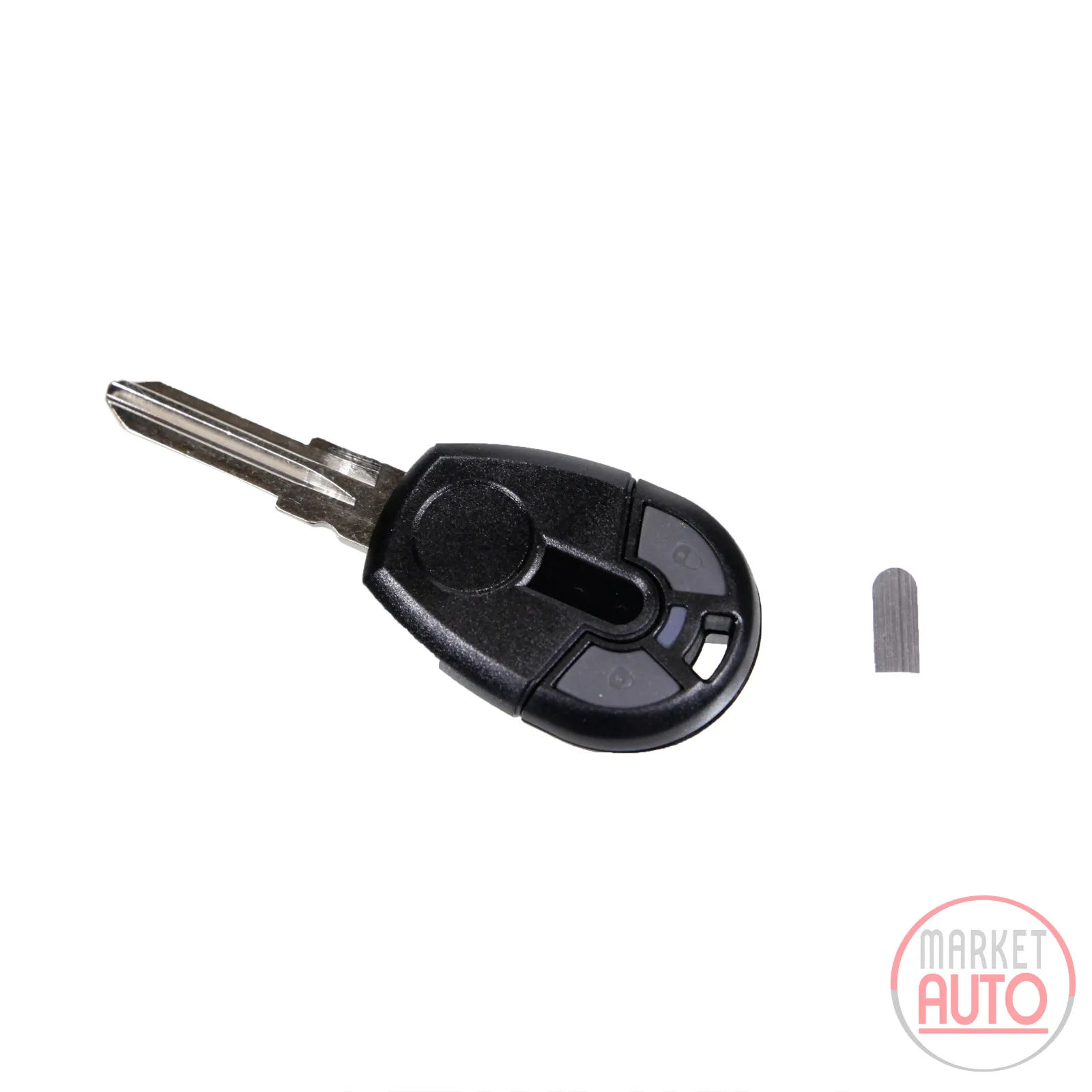 Gehäuse Key Schlüssel 2 Button rund *Schwarz/Grau*