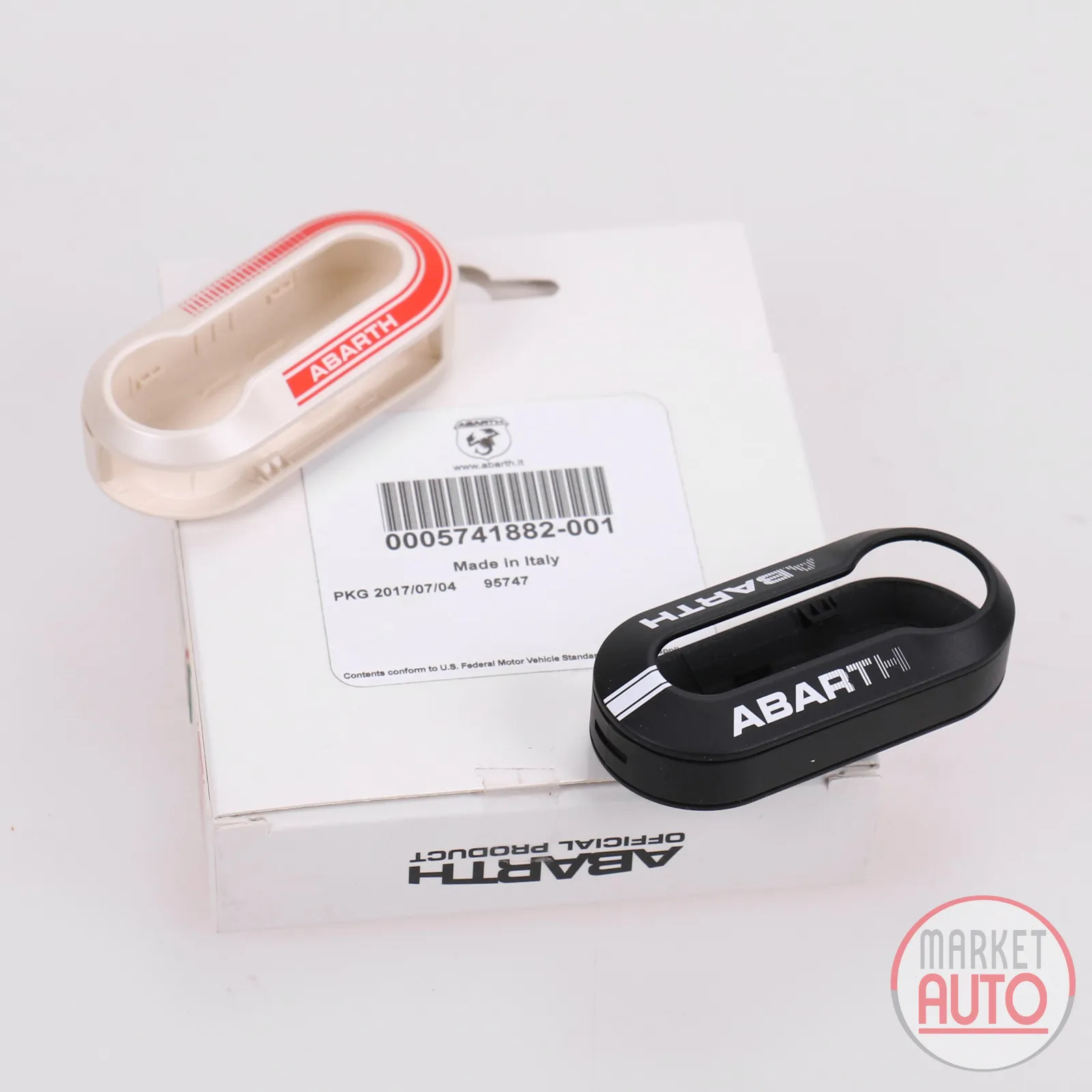 Schlüssel Cover Set Abarth Schwarz &Weiß