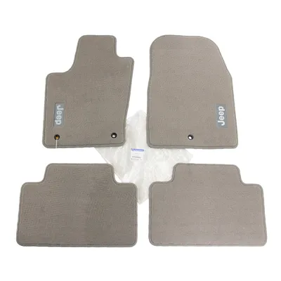 Fussmattensatz mittelsteingrau mit Jeep Logo 4er Set