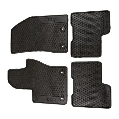 Fußmattensatz 4-er Set Schwarz mit Jeep Logo