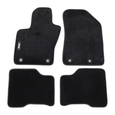 Fußmattensatz Velour 4er Set schwarz