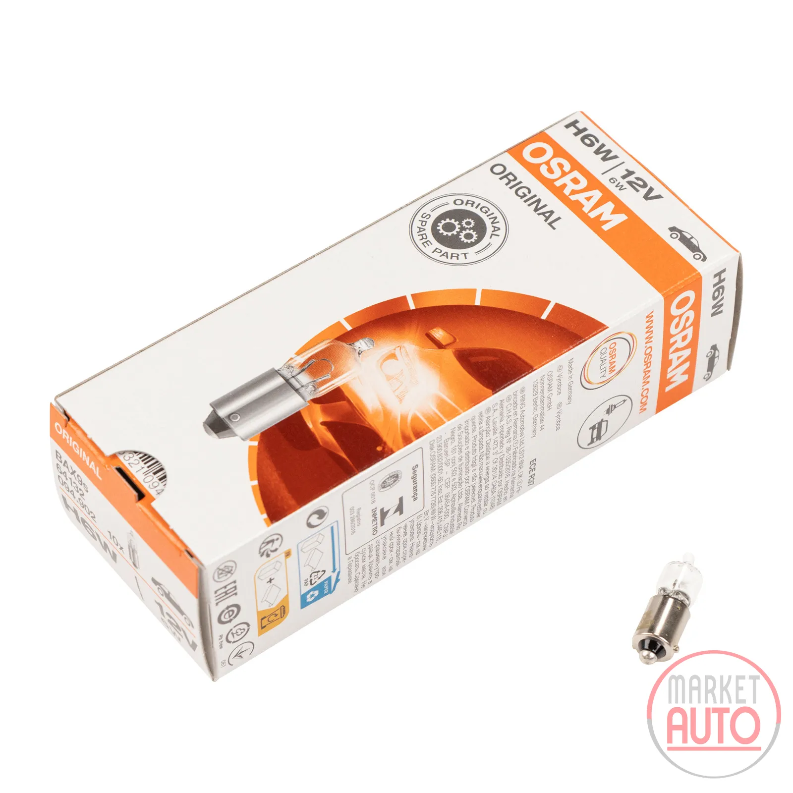 Glühlampe H6W 6W 12V BAX9s