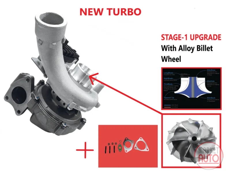 Turbocharger new with upgrade (Stage-1) upgrade -LVN