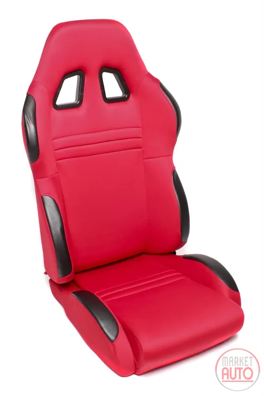 Asiento deportivo - rojo, ajustable, izquierdo