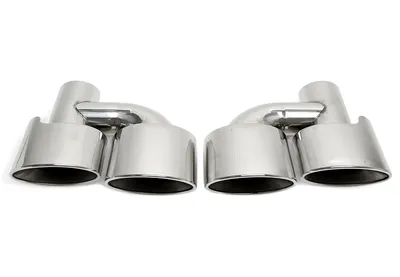 Tubo de escape de acero inoxidable universal para soldadura en "diseño único de tubo H" en cromo / brillo Mercedes Benz