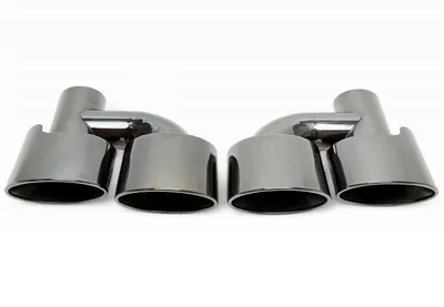 Tubo de escape de acero inoxidable universal para soldadura en "tubo H de doble diseño" en negro / brillante Mercedes Benz