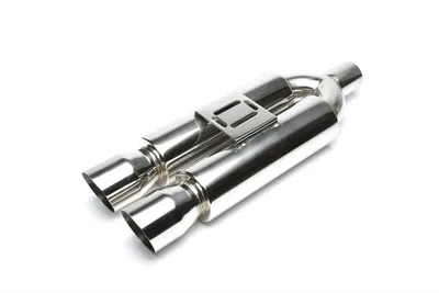 Silencioso trasero deportivo de acero inoxidable universal 2 x 88 x 90mm oval / afilado / biselado