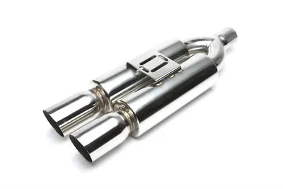 Silencioso trasero deportivo de acero inoxidable universal 2 x 92 x 87 mm oval / afilado / biselado