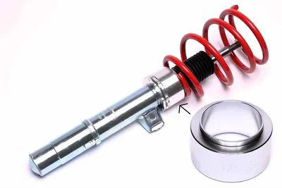 Adaptador de aluminio de 38 mm de altura para el ajuste de altura de los resortes de espiral.