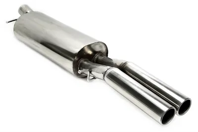 Silenciador trasero 2x76mm redondo / con estribor Audi