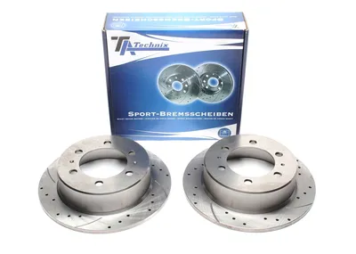 Juego de disco de freno deportivo eje trasero perforado + ranurado Daewoo · Ssangyong