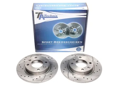 Juego de disco de freno deportivo eje trasero perforado + ranurado Peugeot