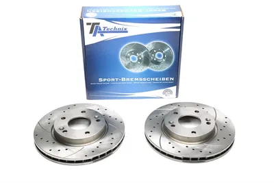 Juego de discos de freno deportivo eje delantero, perforado + ranurado + ventilado internamente Hyundai