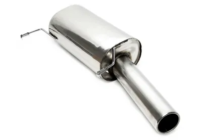 Silencioso trasero 1x90mm de acero inoxidable redondo VW