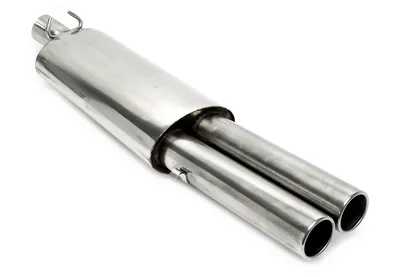 Silencioso trasero 2x76mm redondo/de acero inoxidable enlagado VW