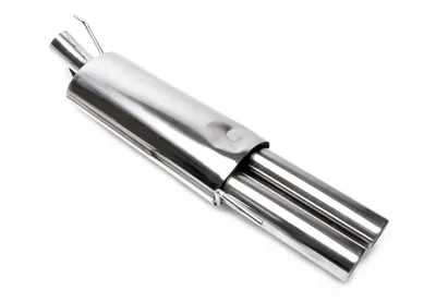 Silencioso trasero 2x76mm redondo/de acero inoxidable enlagado VW