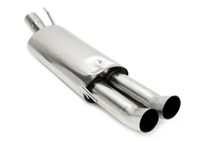 Silencioso trasero 2x76mm DTM de acero inoxidable redondo VW