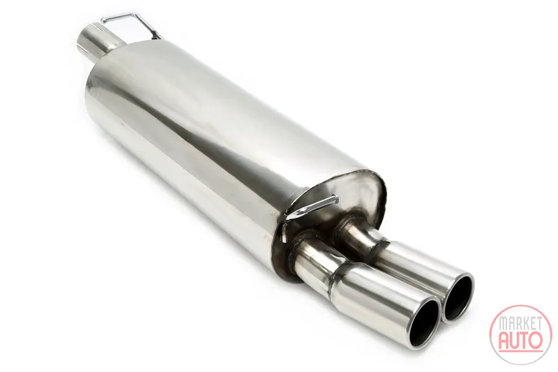 Silenciador trasero 2x76mm redondo / con estribor Audi · Seat · VW