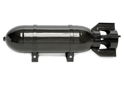 Tanque de aire "Military Look" 11,5 litros negro con chapa de carbono real