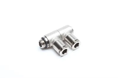 Doble ajuste de empuje de ángulo 2 x 6 mm con 1/8" macho