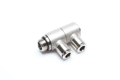 Doble ajuste de empuje de ángulo 2 x 6 mm con 1/4" macho