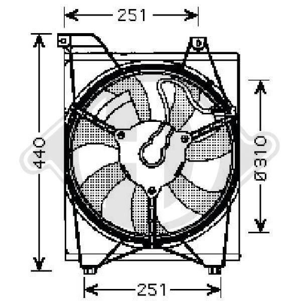 Ventilador, condensador del aire acondicionado 253801G050