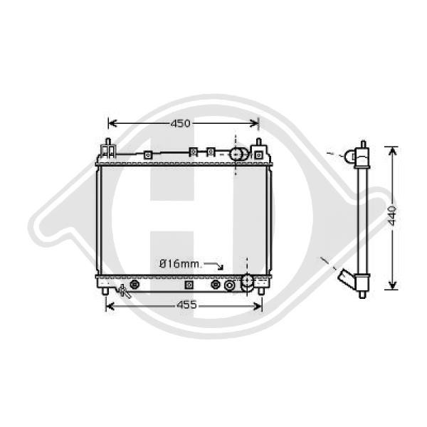 Radiador, refrigeraci¢n del motor 164000J020