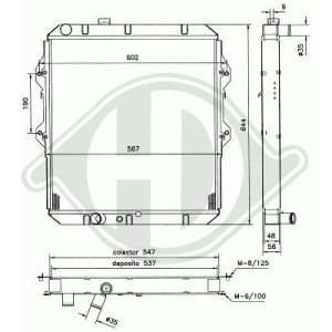Radiador, refrigeraci¢n del motor 164005B620