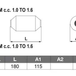 CATALIZADOR UNIVERSAL 1.0cc>1.6cc