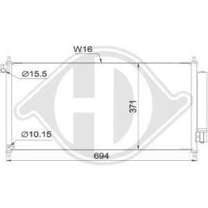 Condensador, aire acondicionado 80110TR0A01