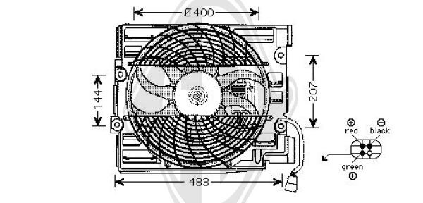 Ventilador, condensador del aire acondicionado 64 50 6 908 030