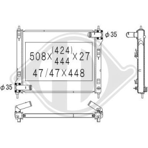 Radiador, refrigeraci¢n del motor 214101KC5A