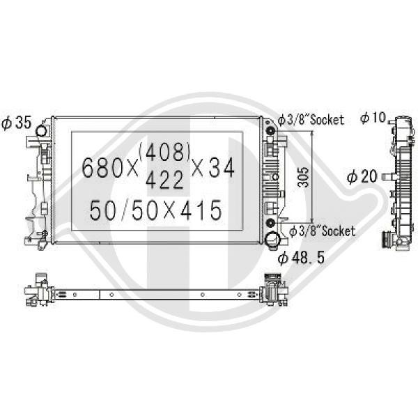 Radiador, refrigeraci¢n del motor A9065000302