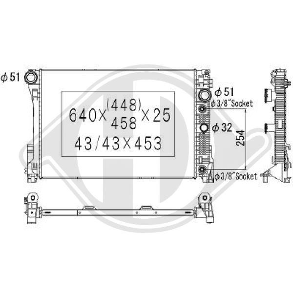 Radiador, refrigeraci¢n del motor A2045000203