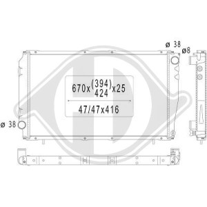 Radiador, refrigeraci¢n del motor 45111AA170