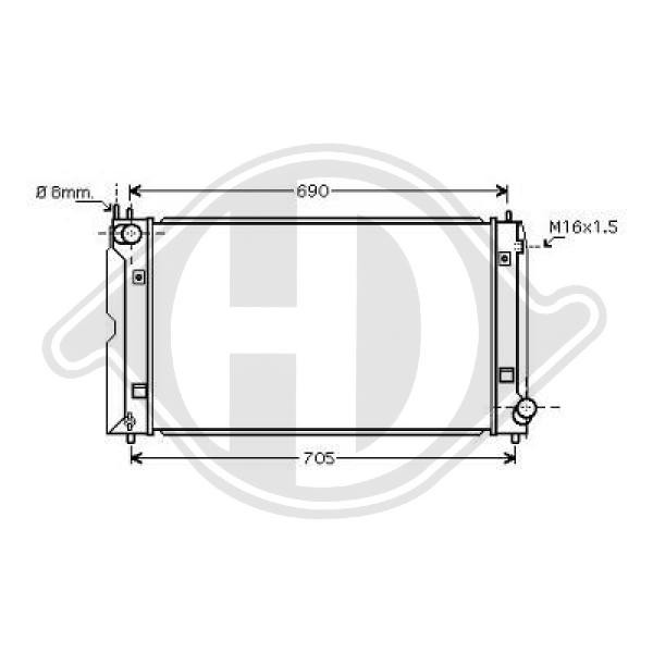 Radiador, refrigeraci¢n del motor 164000G020