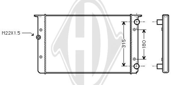 Radiador, refrigeraci¢n del motor 1H0121253BA