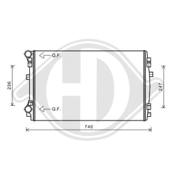 Radiador, refrigeraci¢n del motor 5Q0 121 251 EM