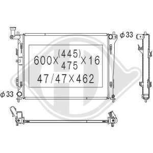 Radiador, refrigeraci¢n del motor 253102H000