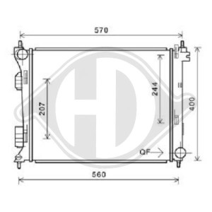 Radiador, refrigeraci¢n del motor 253101R300