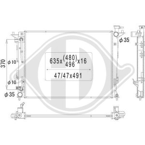 Radiador, refrigeraci¢n del motor 253102Y510