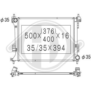 Radiador, refrigeraci¢n del motor 253101J000