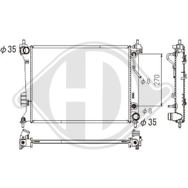 Radiador, refrigeraci¢n del motor 253101J050