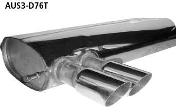 Silenciador trasero con doble salida de escape 2 x Ø 76 mm
