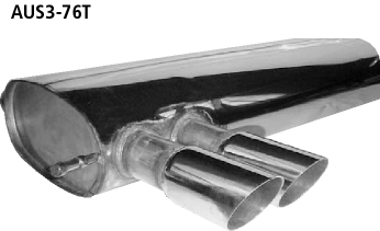 Silenciador trasero con doble salida de escape 2 x Ø 76 mm Audi S3