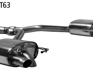 Silenciador trasero con 1 salida Ø 63 mm LH+RH, para faldón trasero estándar, sin trampilla de escape
