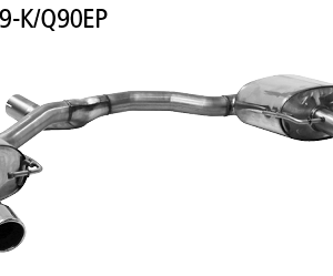 Silenciador trasero con tubo doble de salida LH+RH 2x Ø 90 mm, con labio, cortado 20°, para válvula de escape estándar