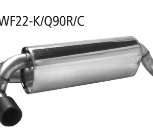 Silenciador trasero con tubo de escape simple, 1x Ø 90 mm LH+RH, carbono, con válvula de escape